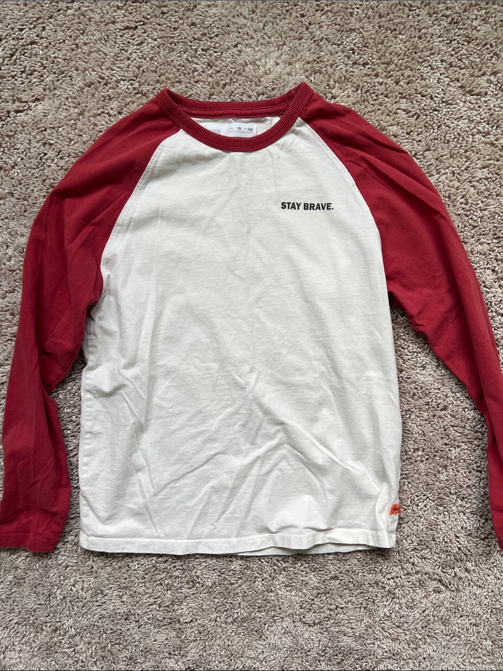 Zara Stay Brave Raglan Long Sleeve Tee, 10
